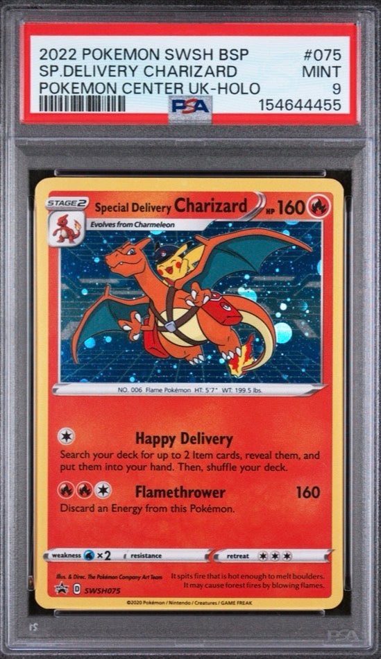 2022 Pokemon Center UK Special Delivery Charizard Holo PSA 9