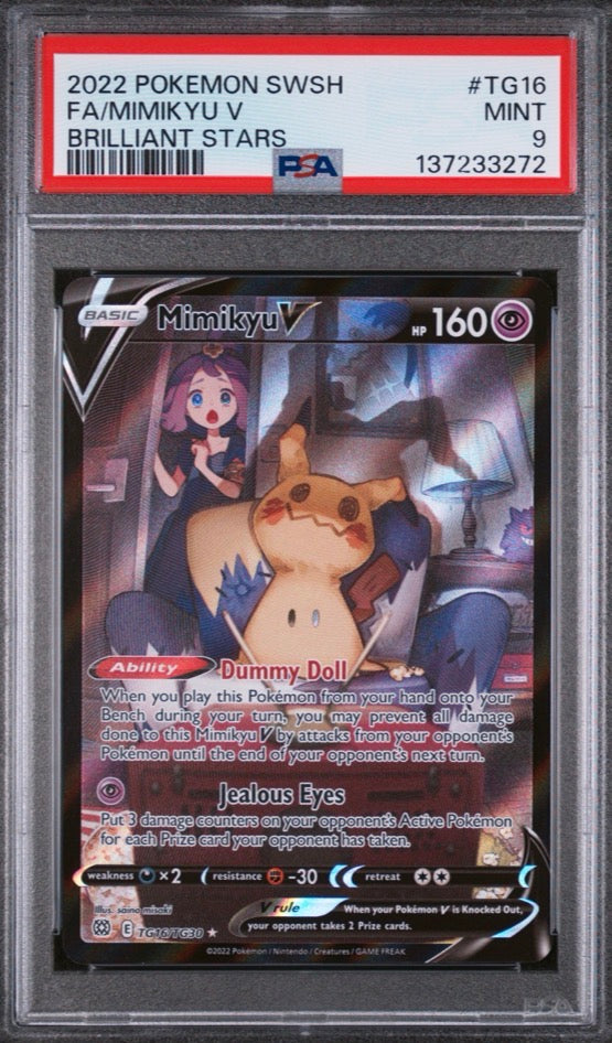 2022 Brilliant Stars Mimikyu V Ultra Rare PSA 9 TG16/TG30