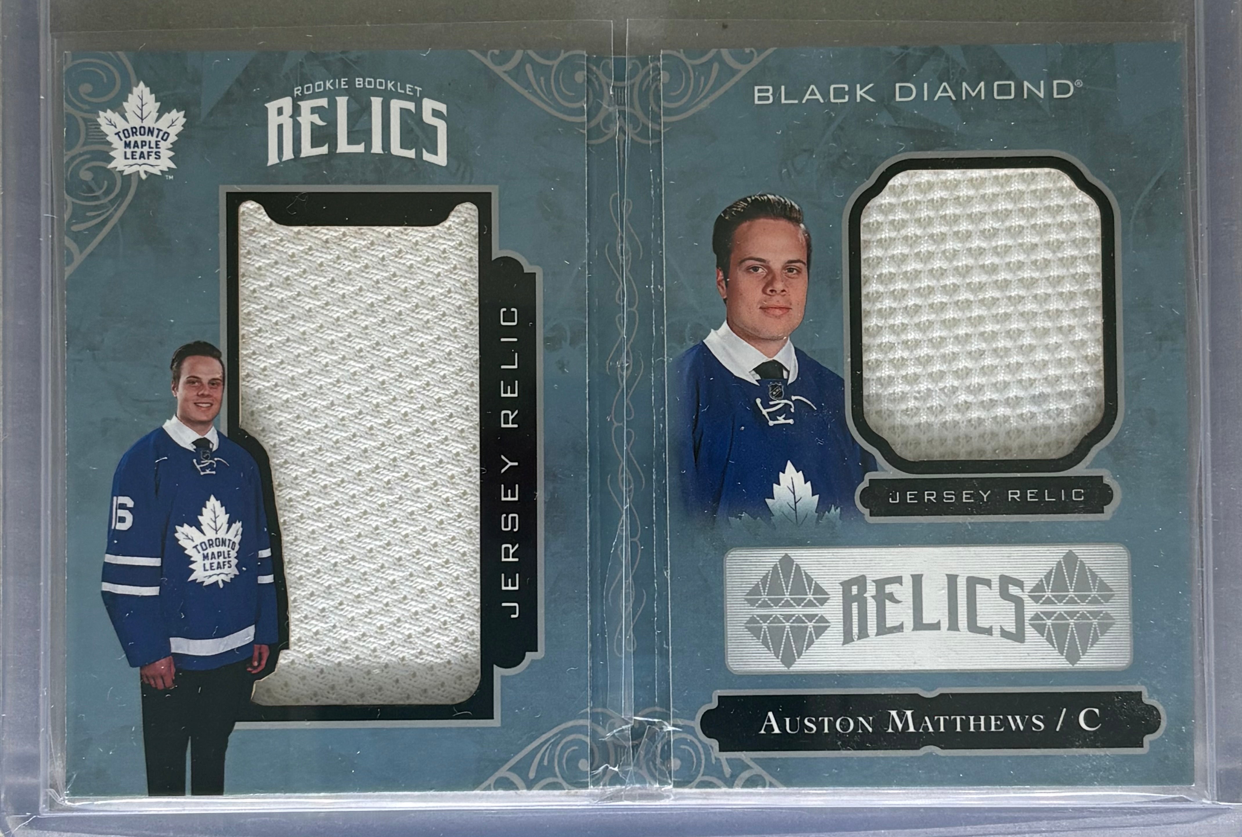 2016/17 Black Diamond Rookie Booklet Relics Auston Matthews /299