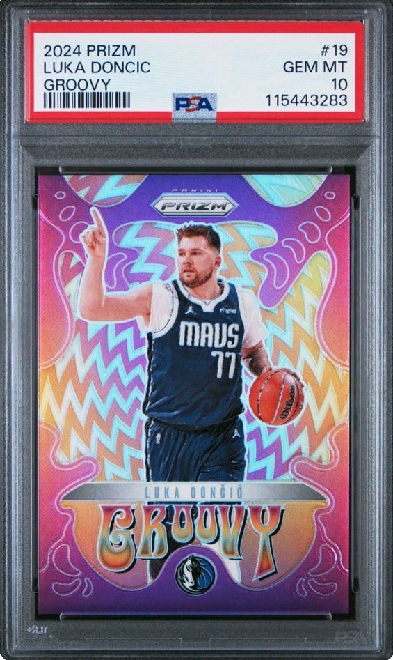 2024 Prizm Groovy Luka Doncic PSA 10