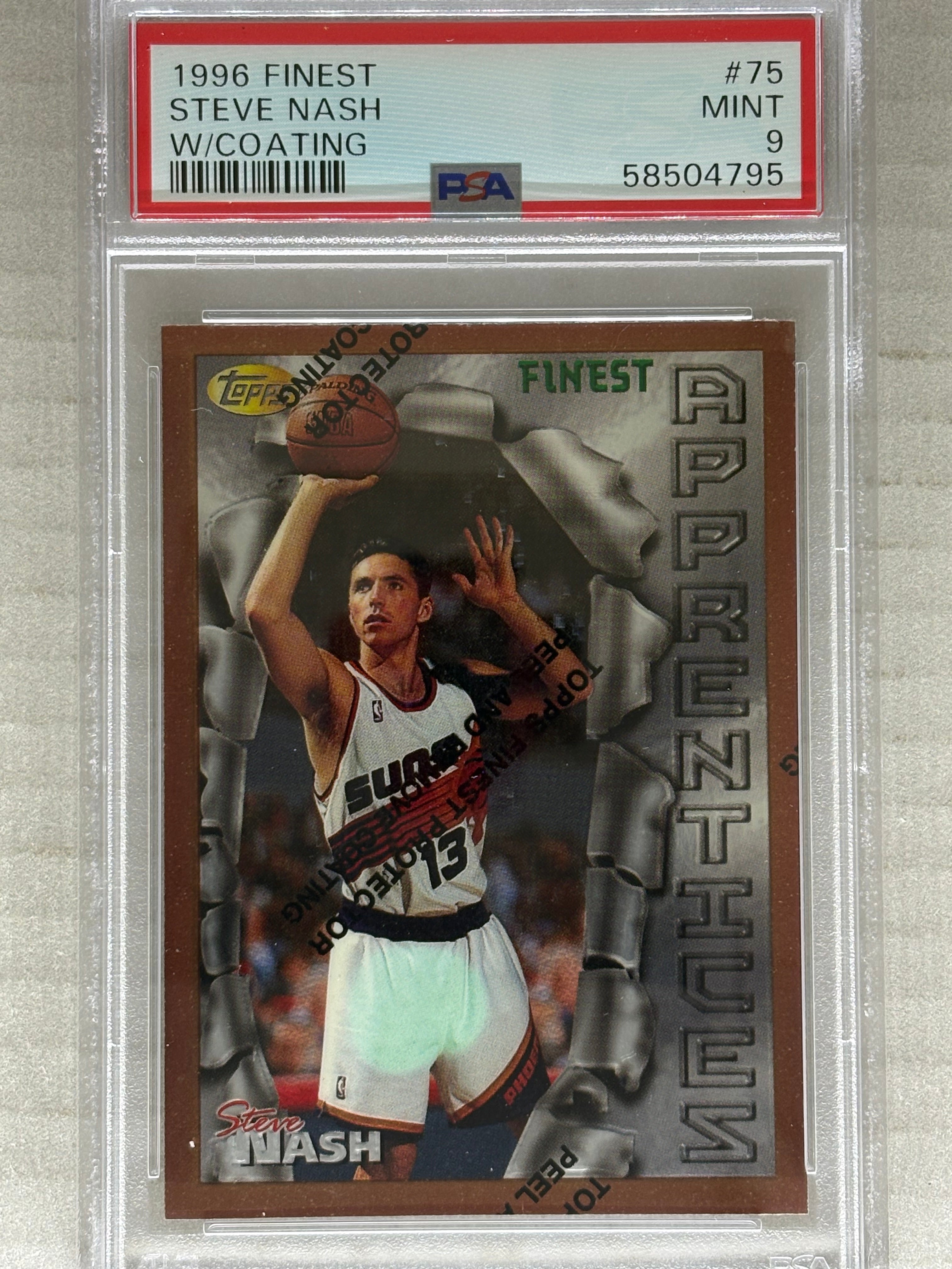 1996 Topps Finest Steve Nash W/Coating PSA 9