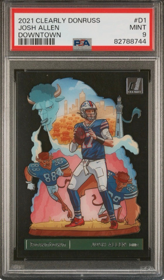 2021 Clearly Donruss Downtown Josh Allen PSA 9