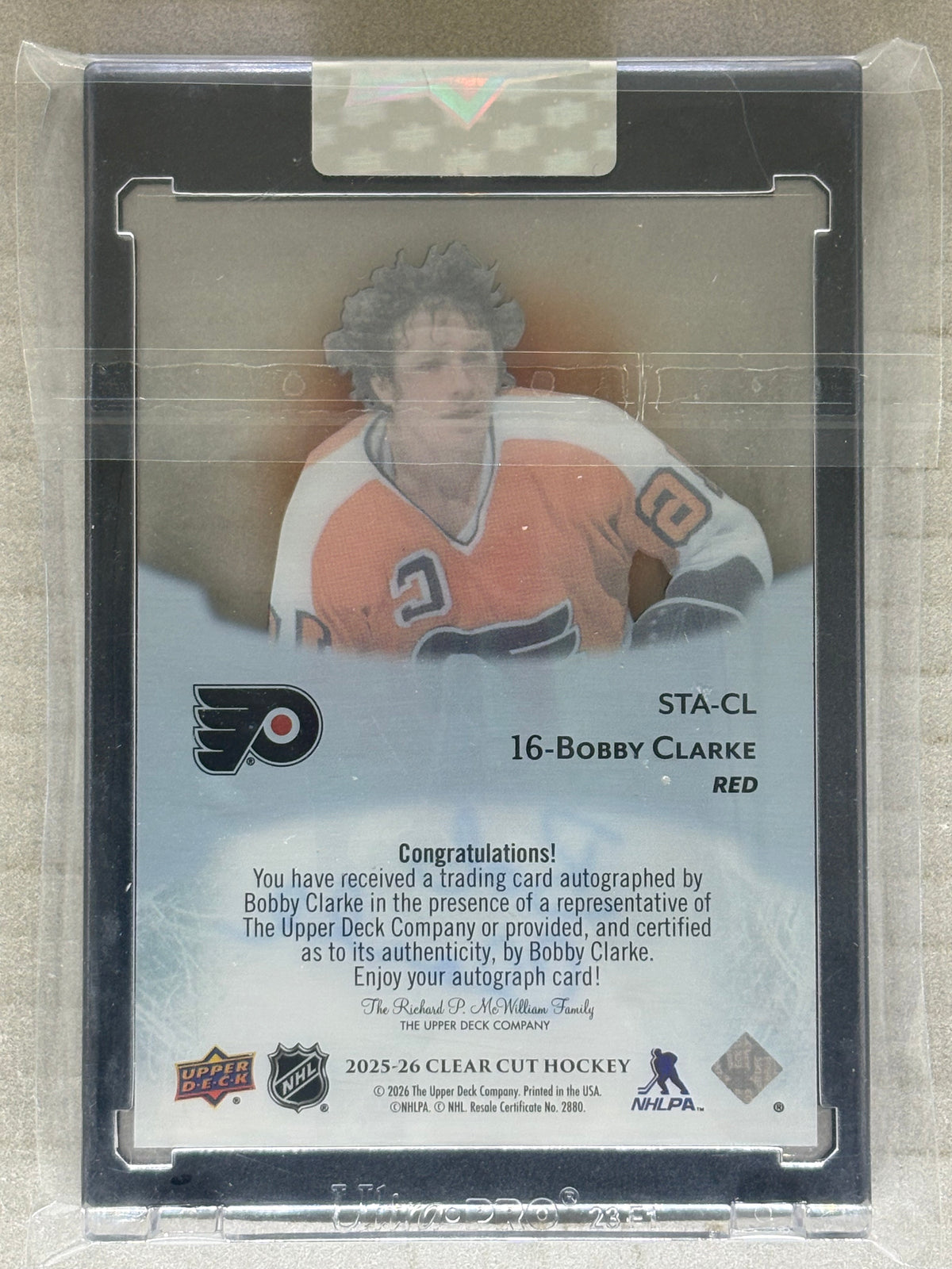 2025-26 Clear Cut Sign Of The Times Bobby Clarke /10