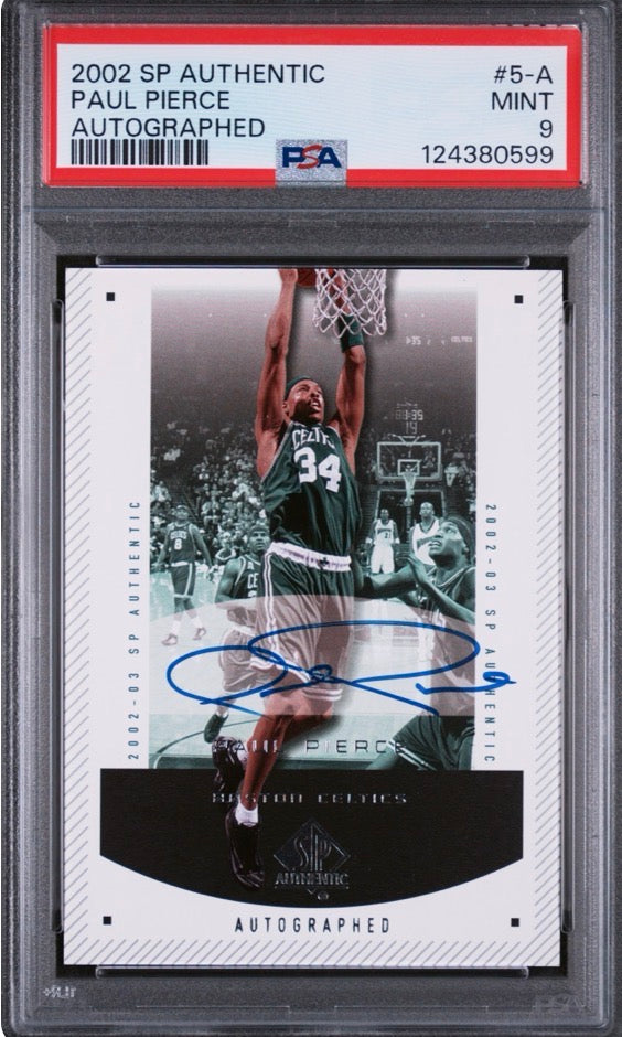 2002 SP Authentic Paul Pierce Autographed #5-A PSA 9