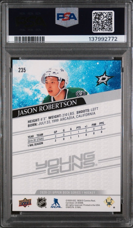 2020-21 Upper Deck Series 1 Young Guns Jason Robertson PSA 10