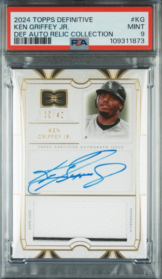 2024 Topps Definitive Collection Definitive Autograph Relic Collection Ken Griffey Jr PSA 9