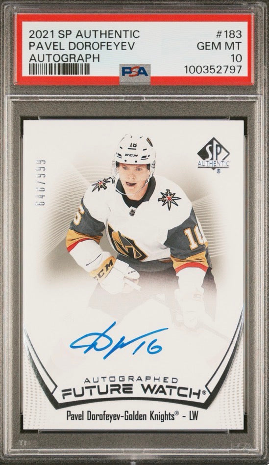 2021 SP Authentic Future Watch Auto Pavel Dorofeyev /999 PSA 10