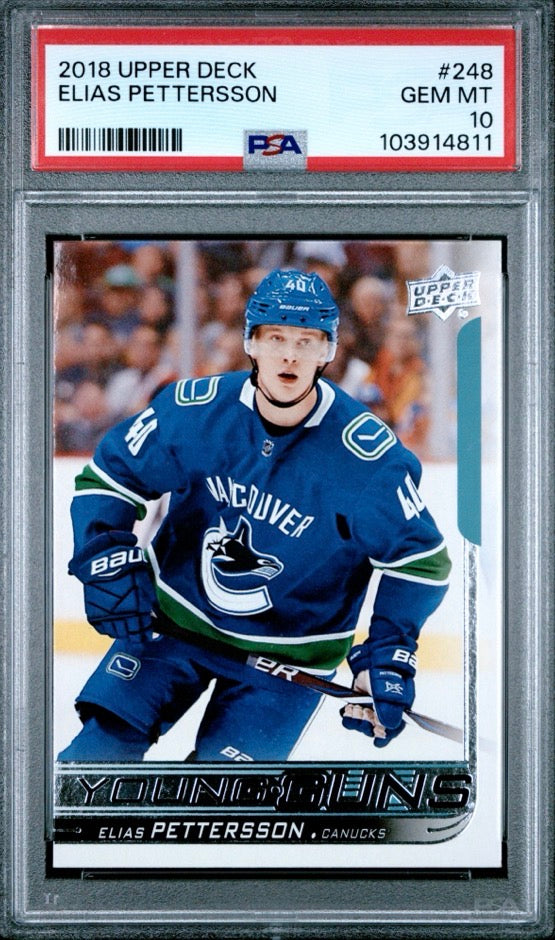 2018 Upper Deck Series 1 Young Guns Elias Pettersson PSA 10