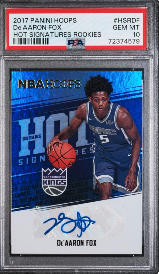 2017-18 Panini Hoops De'Aaron Fox Hot Signatures Rookies #7 PSA 10