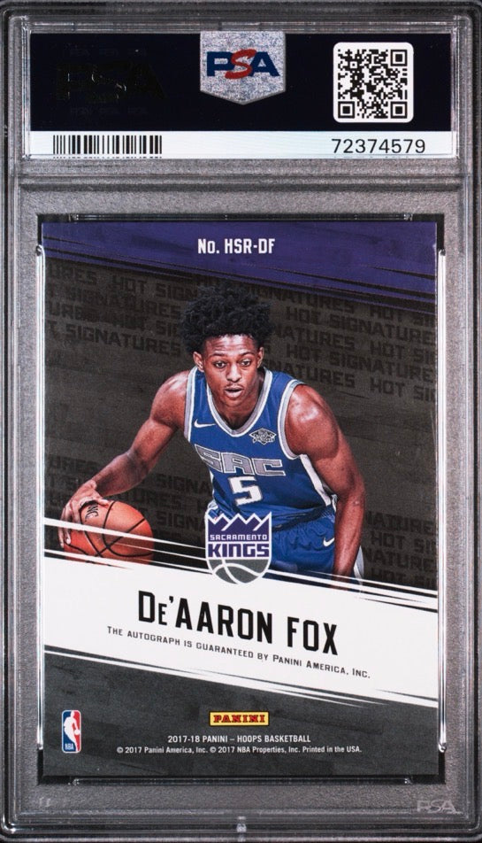 2017-18 Panini Hoops De'Aaron Fox Hot Signatures Rookies #7 PSA 10