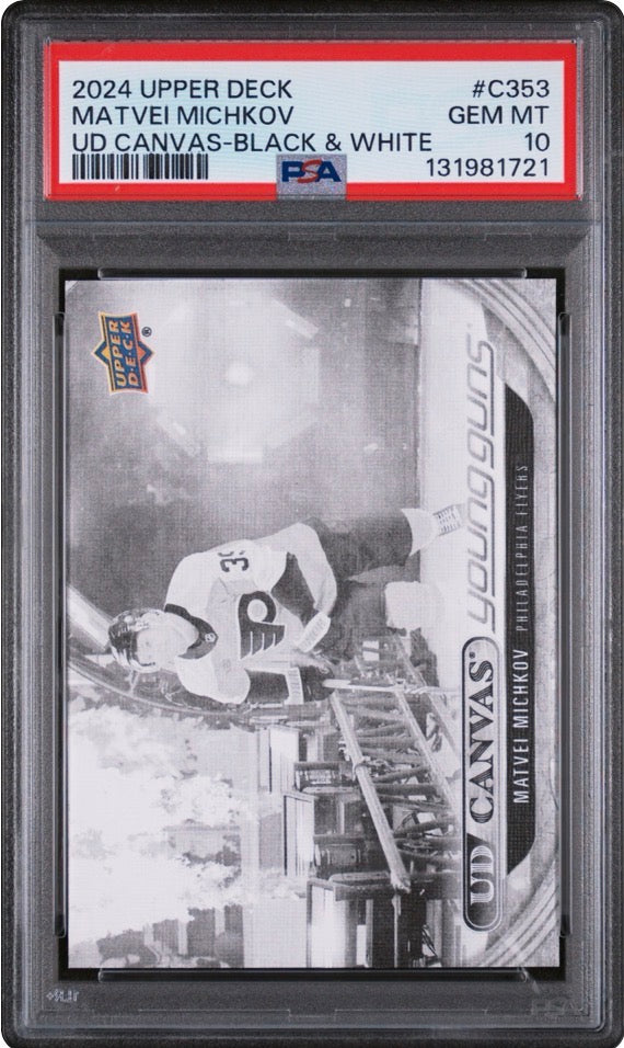 2024-25 UD Extended Series Matvai  Michkov Canvas Black Young Guns PSA 10