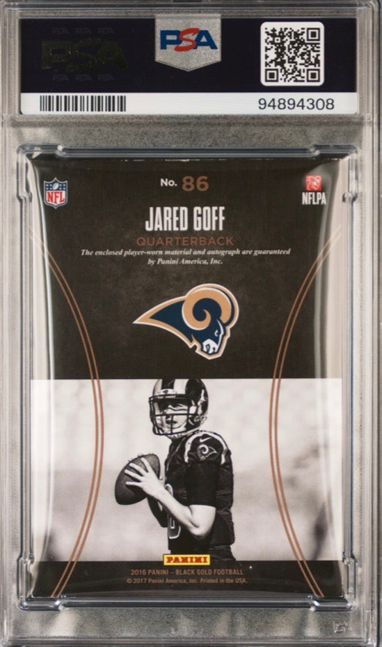 2016 Panini Black Gold Jared Goff Sizeable Signatures Auto Authentic 9