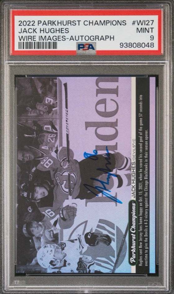 2022-23 Upper Deck Parkhurst Champions Wire Images Auto Jack Hughes #WI-27 Auto