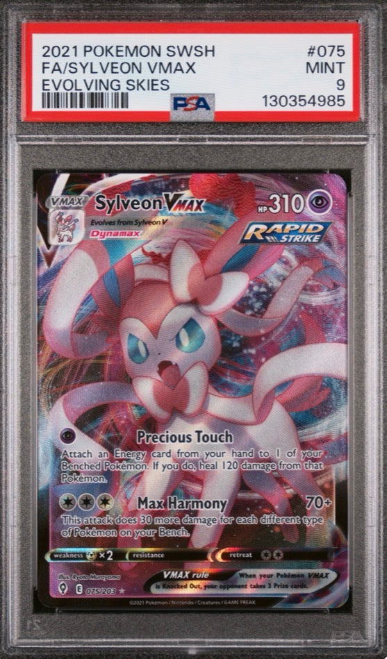 2021 Evolving Skies Sylveon VMax Ultra Rare 075/203 PSA 9