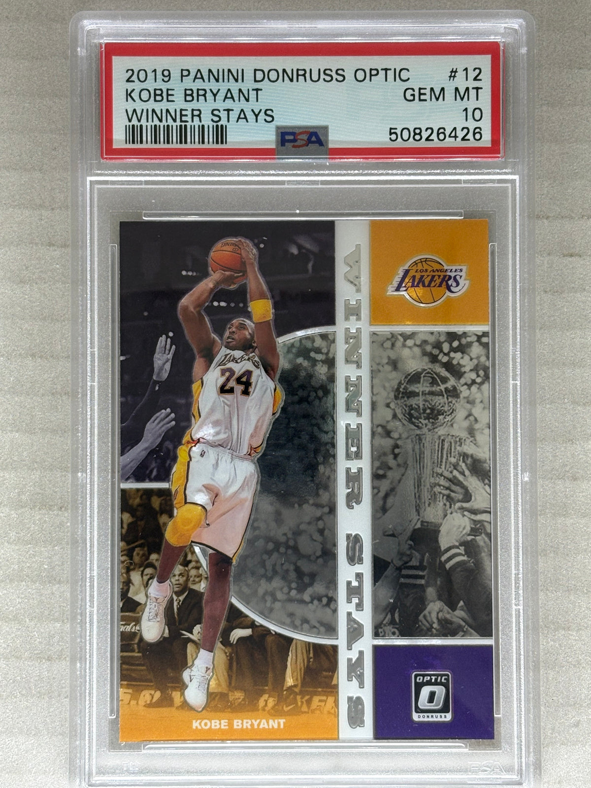 2019 Panini Donruss Optic Winner Stays Kobe Bryant PSA 10