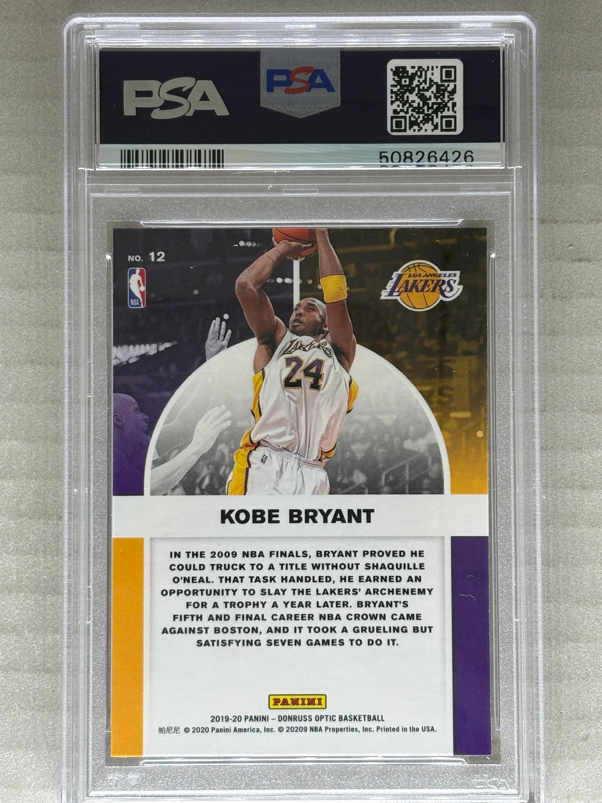 2019 Panini Donruss Optic Winner Stays Kobe Bryant PSA 10