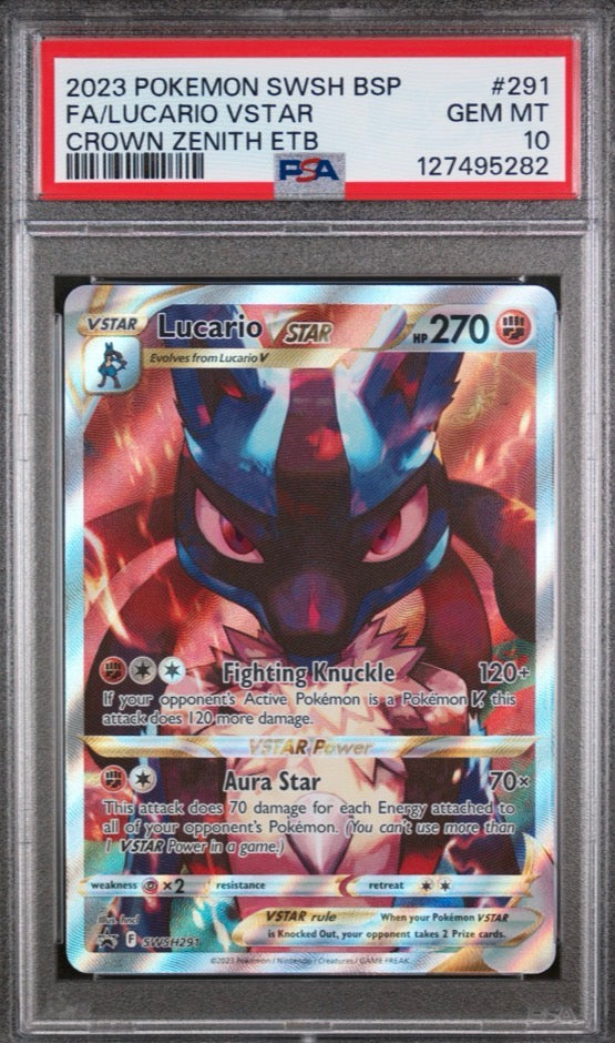 2023 Crown Zenith Promo Lucario Holo SWSH291 PSA 10
