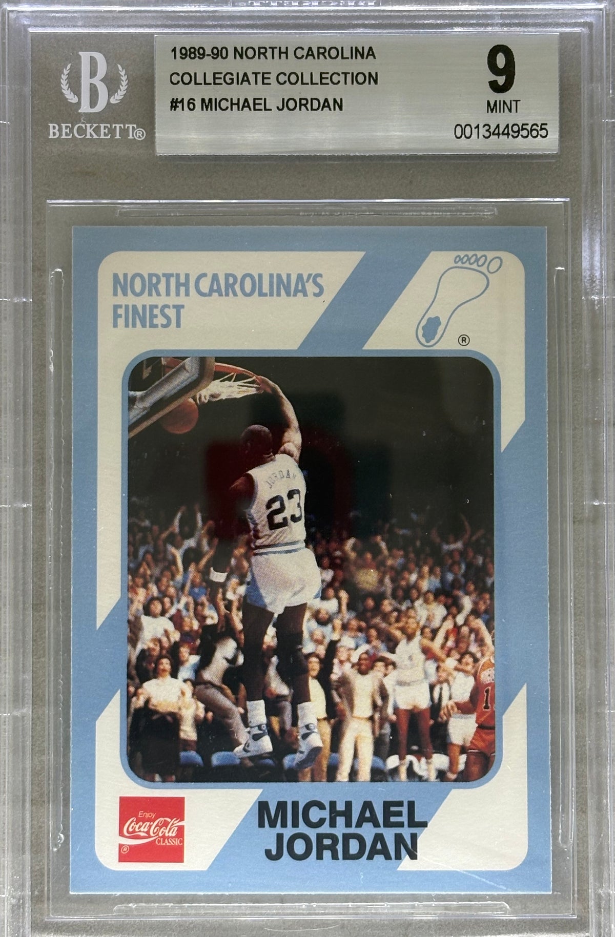 1989 North Carolins Michael Jordan Collegiate Collection #16 BGS 9