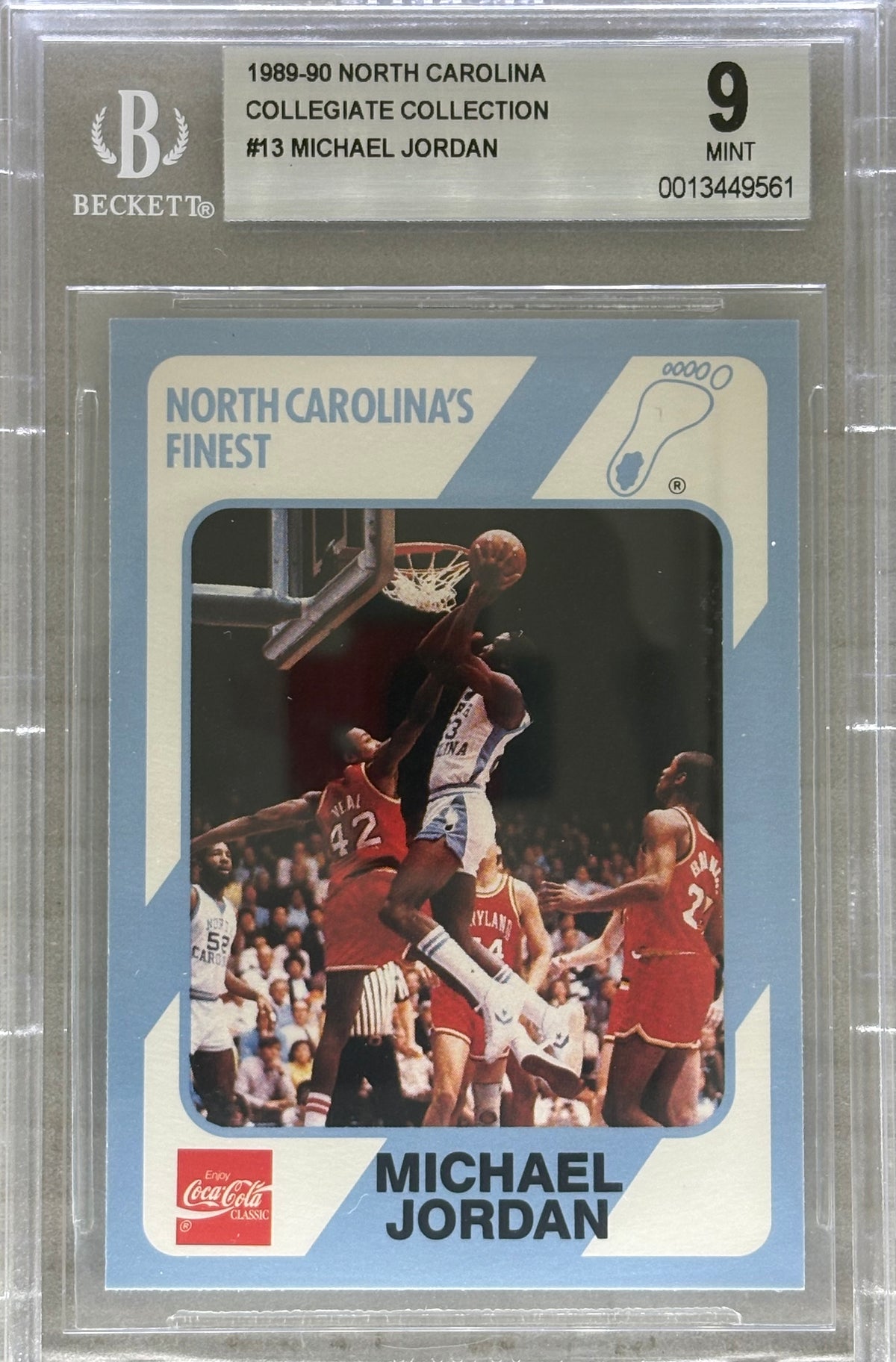 1989 North Carolins Michael Jordan Collegiate Collection #13 BGS 9