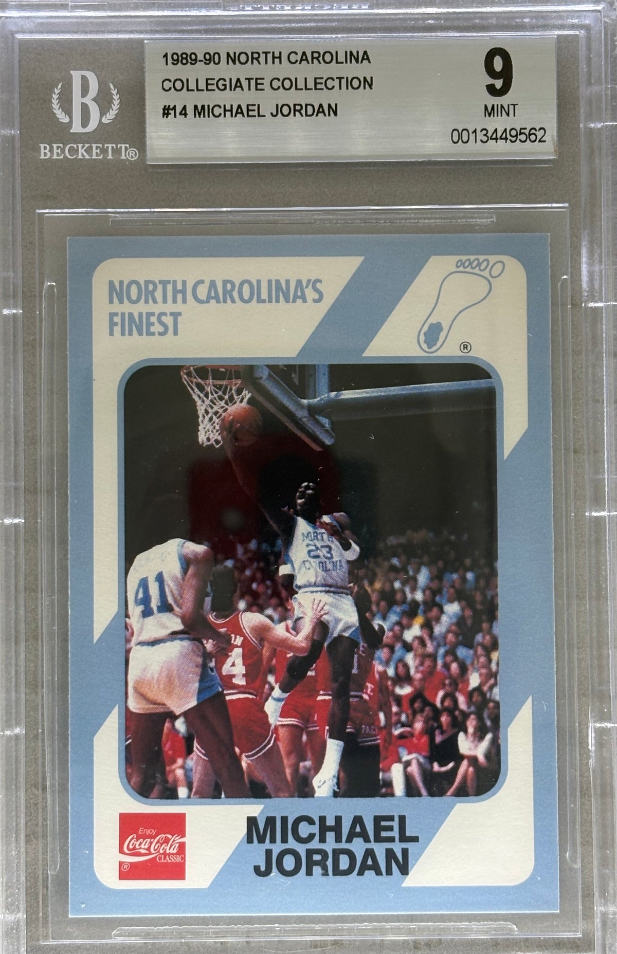 1989 North Carolins Michael Jordan Collegiate Collection #14 BGS 9