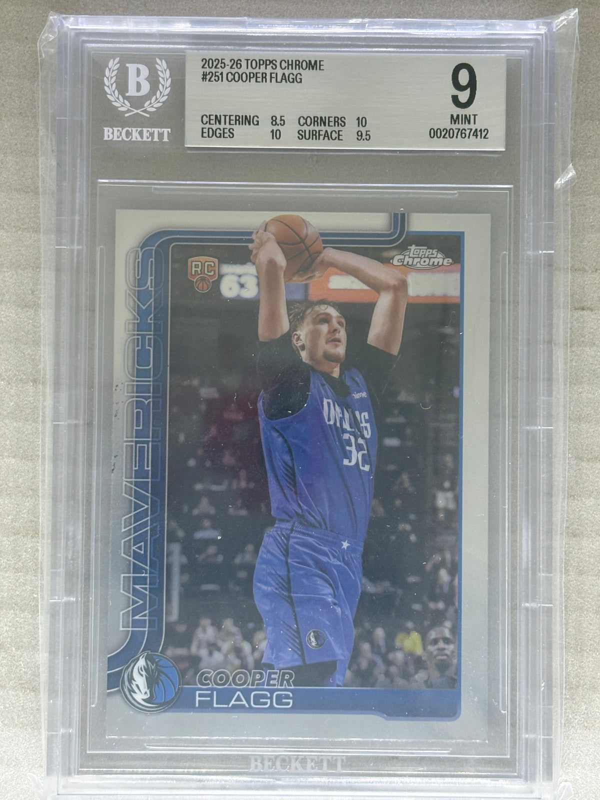 2025-26 Topps Chrome Cooper Flagg BGS 9