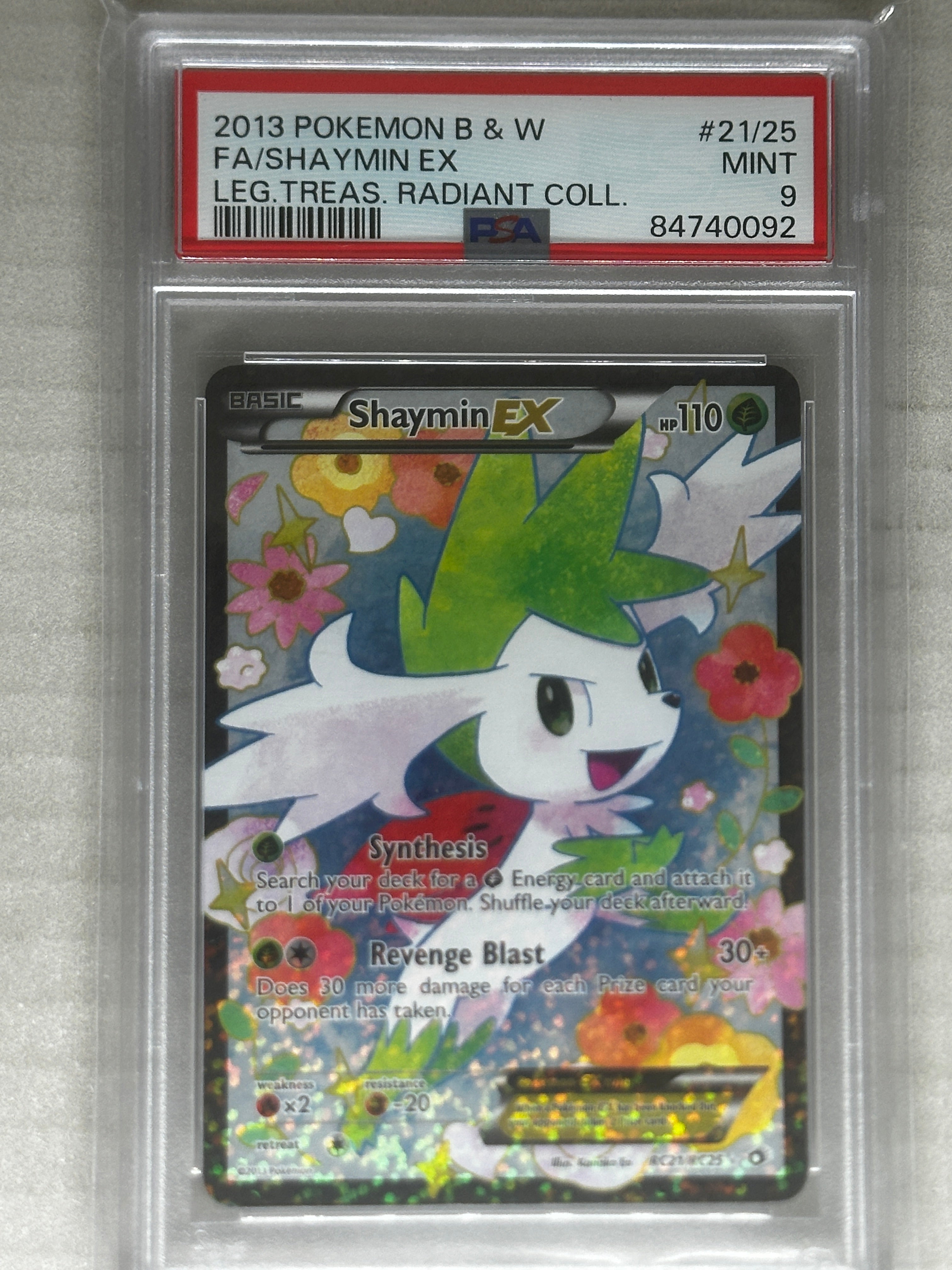 2013 Pokemon Legendary Treasures Full Art Shaymin EX PSA 9