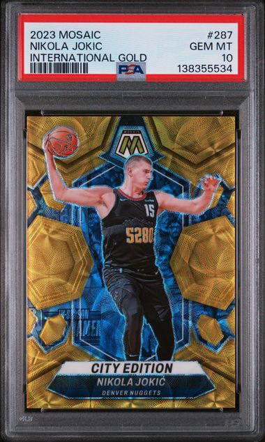 2023 Mosaic Nikola Jokic International Gold /10 PSA 10