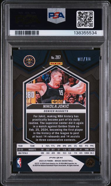 2023 Mosaic Nikola Jokic International Gold /10 PSA 10