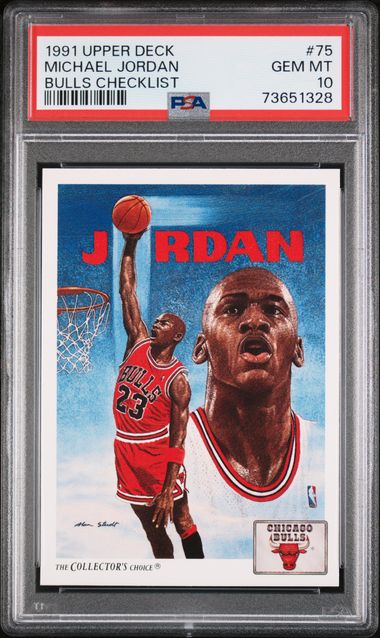 Upper Deck 1991 Michael Jordan Bulls Checklist #75 PSA 10 Chicago Bulls