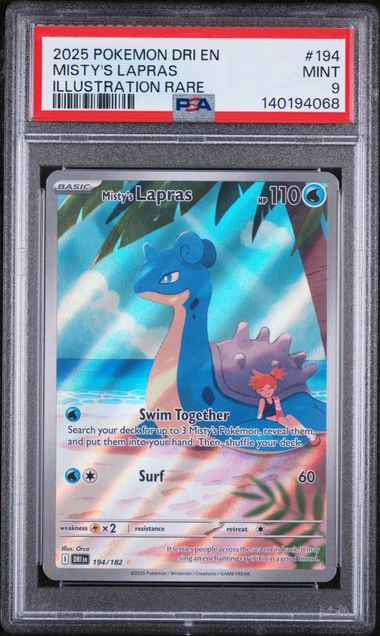 2025 Destined Rivals Misty's Lapras Illustration Rare PSA 9