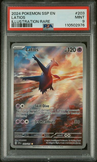 2024 Pokemon Scarlet & Violet Surging Sparks IR Latios #203 PSA 9 MINT