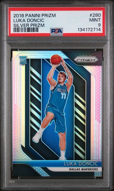 2018 PANINI PRIZM SILVER PRIZM #280 LUKA DONCIC ROOKIE RC PSA 9