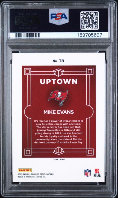 Panini Donruss Optic 2025 Uptown Mike Evans #15 PSA 9