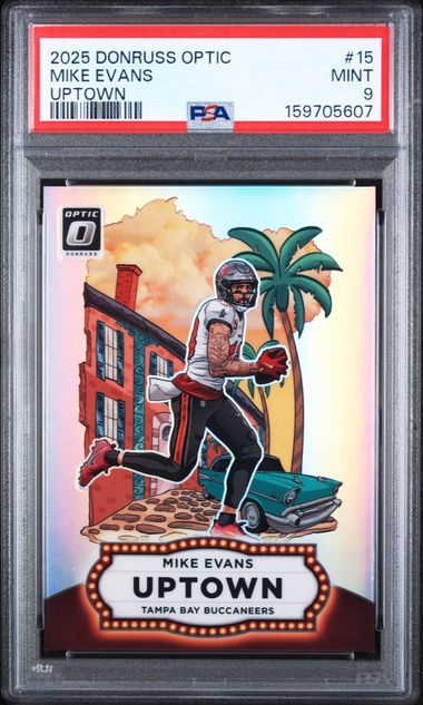 Panini Donruss Optic 2025 Uptown Mike Evans #15 PSA 9