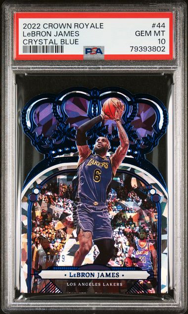 2022 Panini Crown Royale Lebron James Crystal Blue PSA 10