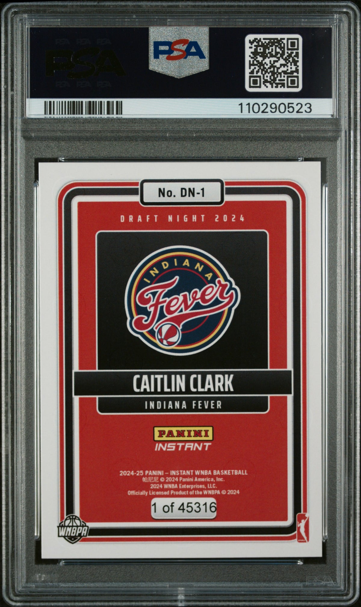 2024 Panini Instant WNBA Draft Night Caitlin Clark ROOKIE /45316 #DN-1 PSA 10