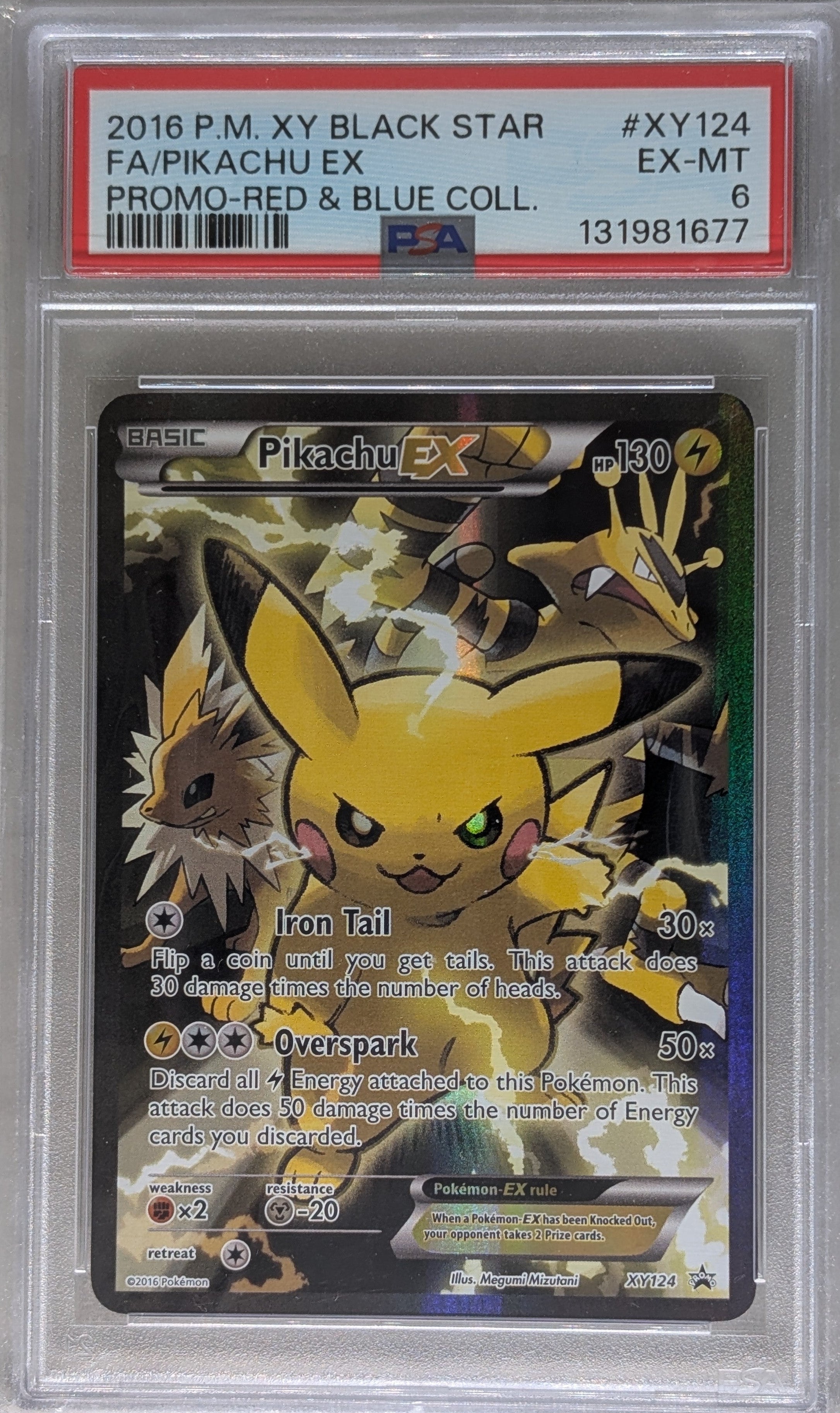 2016 XY Black Star Promo Pikachu EX PSA 6