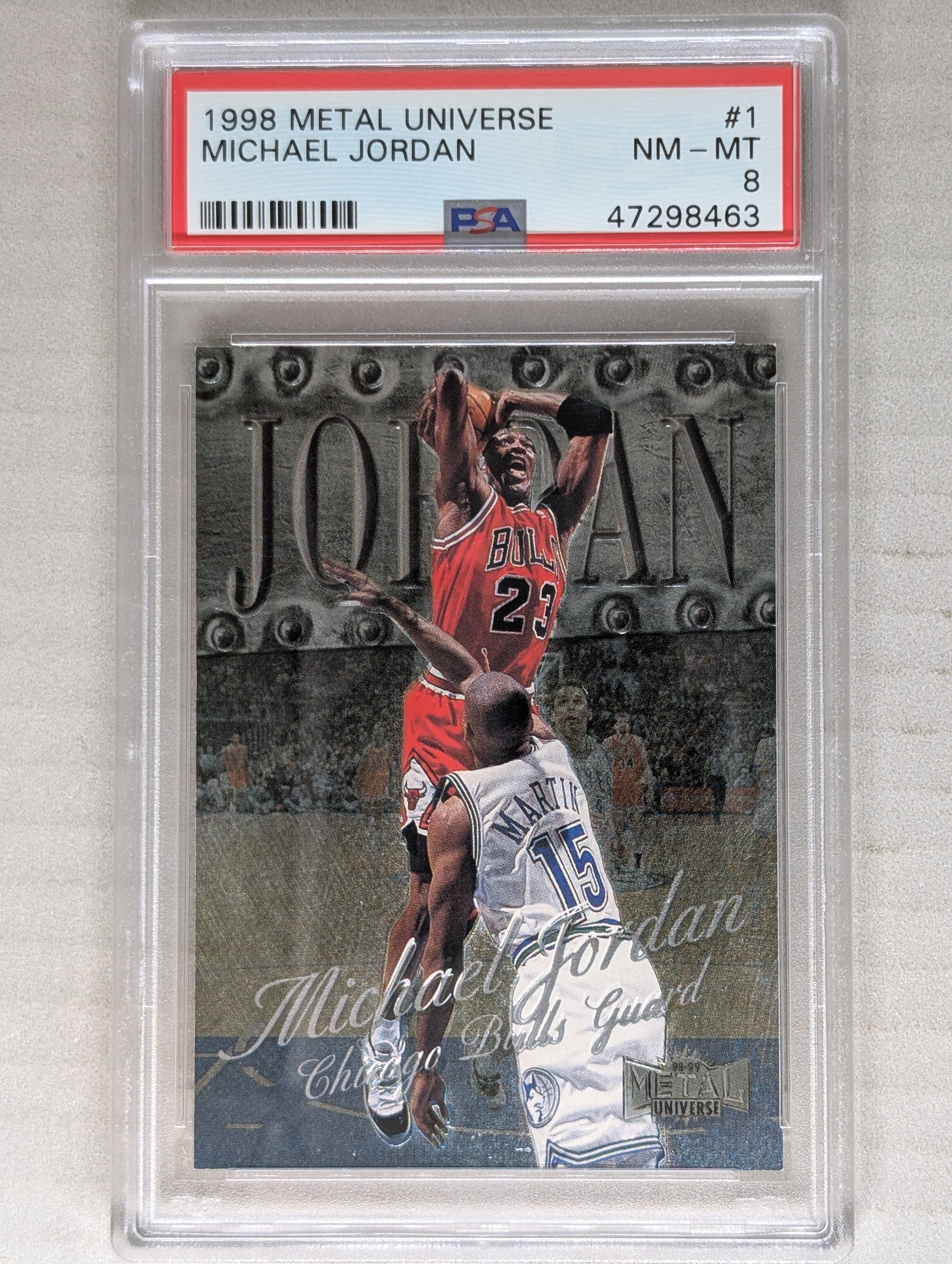 1998 METAL UNIVERSE #1 MICHAEL JORDAN PSA 8
