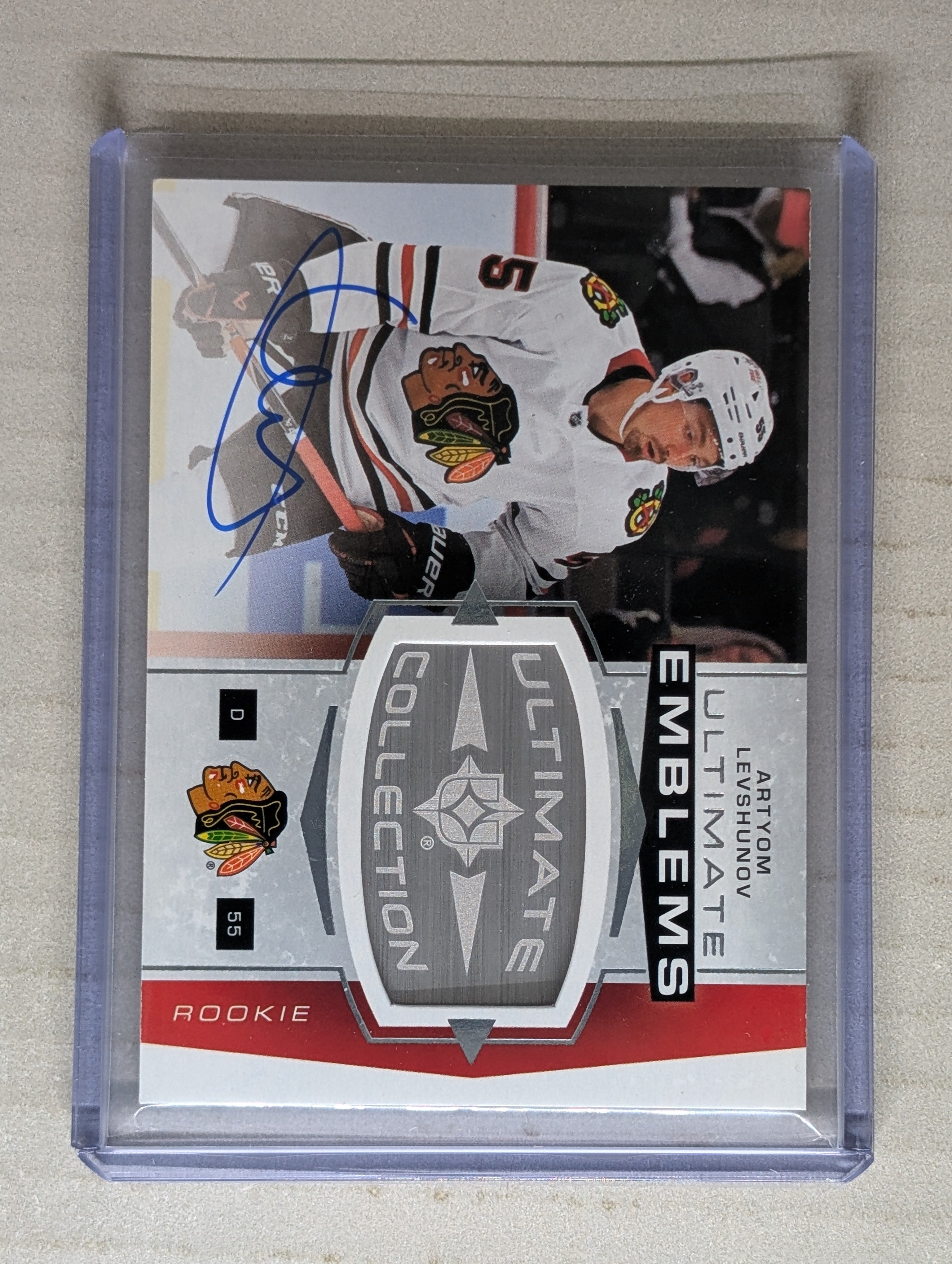 2025-26 UD Ultimate Collection Artyom Levshunov Ultimate Emblems Rookie Auto