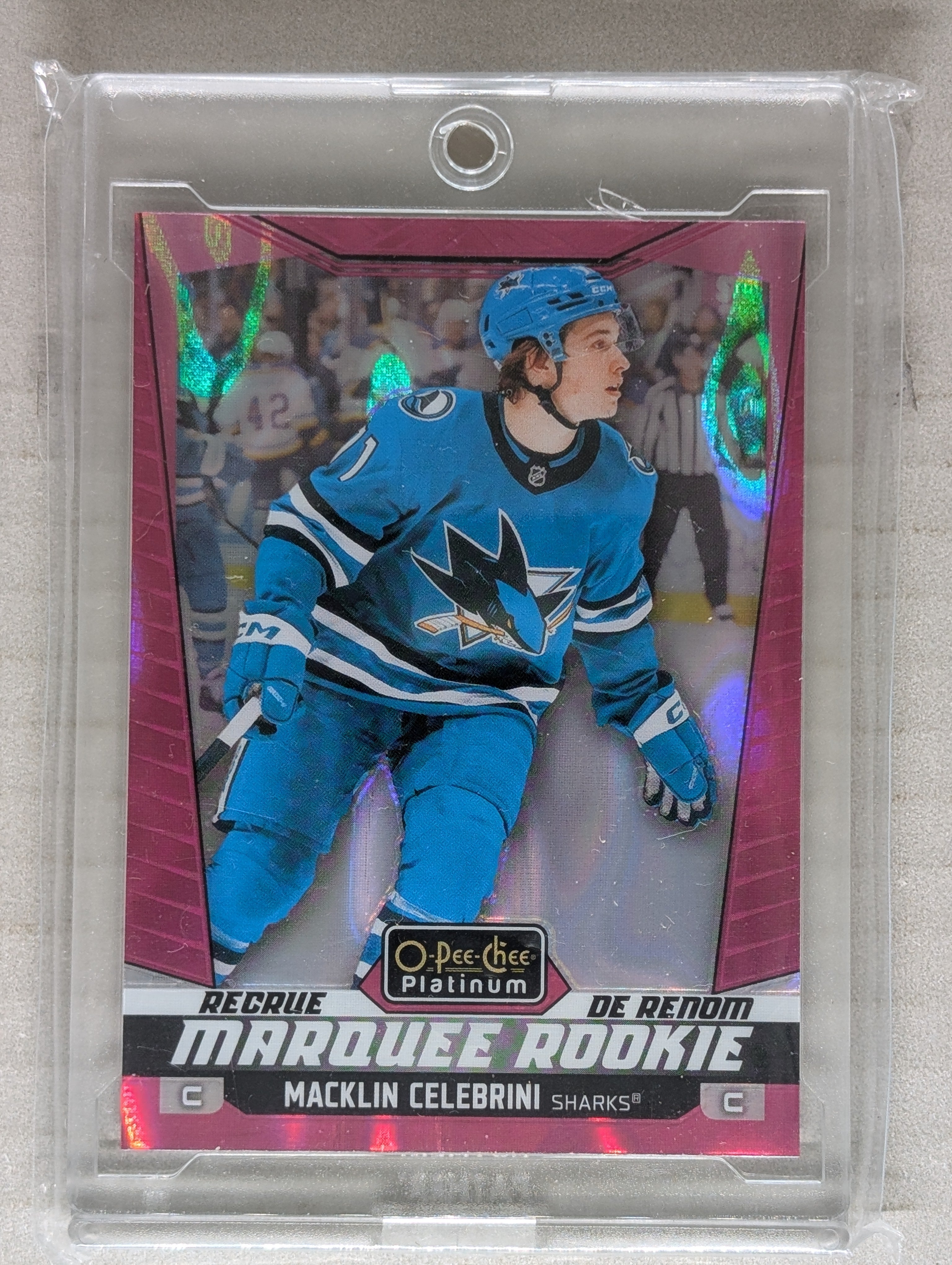 2024-25 O PEE CHEE PLATINUM MACKLIN CELEBRINI MARQUEE ROOKIE PINK MAGMA