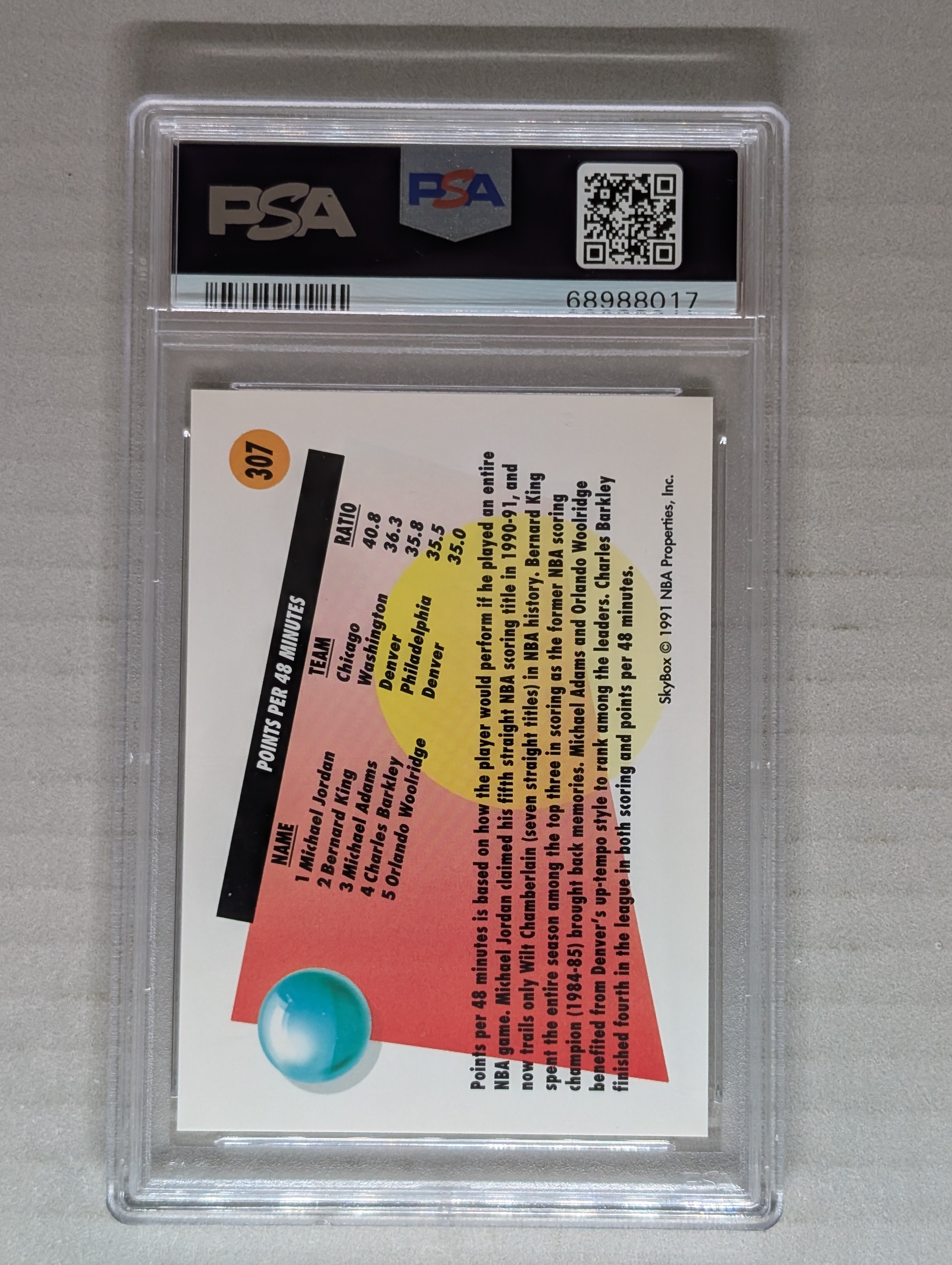 1991 Skybox Michael Jordan PSA 9