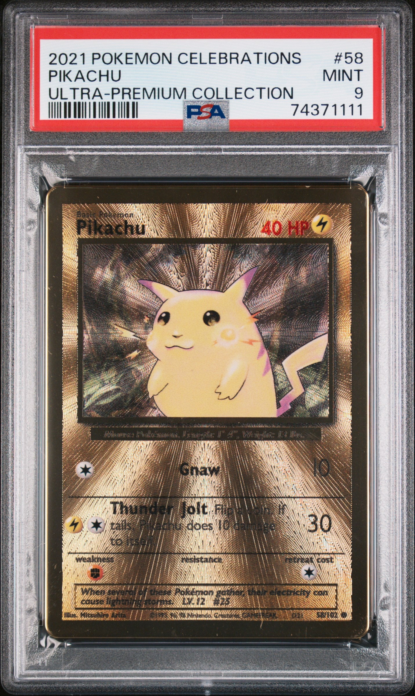 2021 Celebrations Pikachu (Metal Card) PSA 9