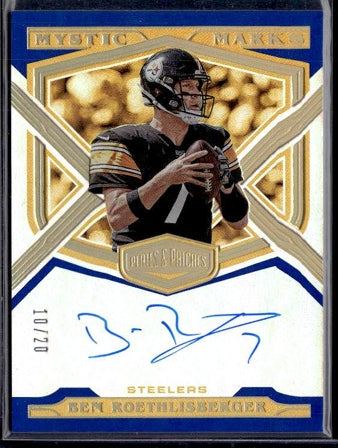 2020 Panini Plate & Patches Mystic Marks Blue Auto /20 Ben Roethlisberger