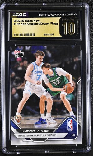 2025-26 Topps Now Kon Knuppel Cooper Flagg Rookie CGC Pristine 10