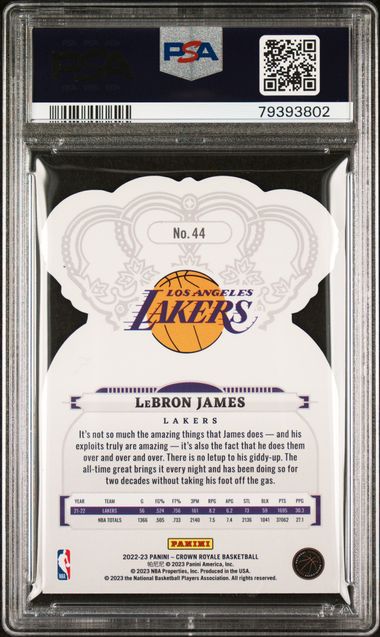 2022 Panini Crown Royale Lebron James Crystal Blue PSA 10