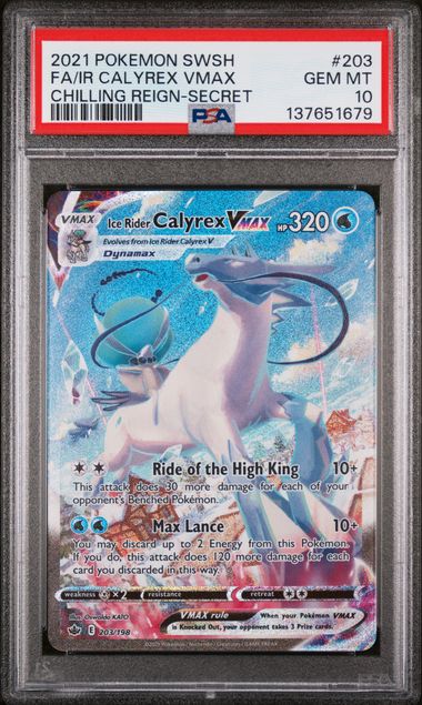 2021 Chilling Reign Ice Rider Calyrex VMAX (Alternate Art Secret) PSA 10