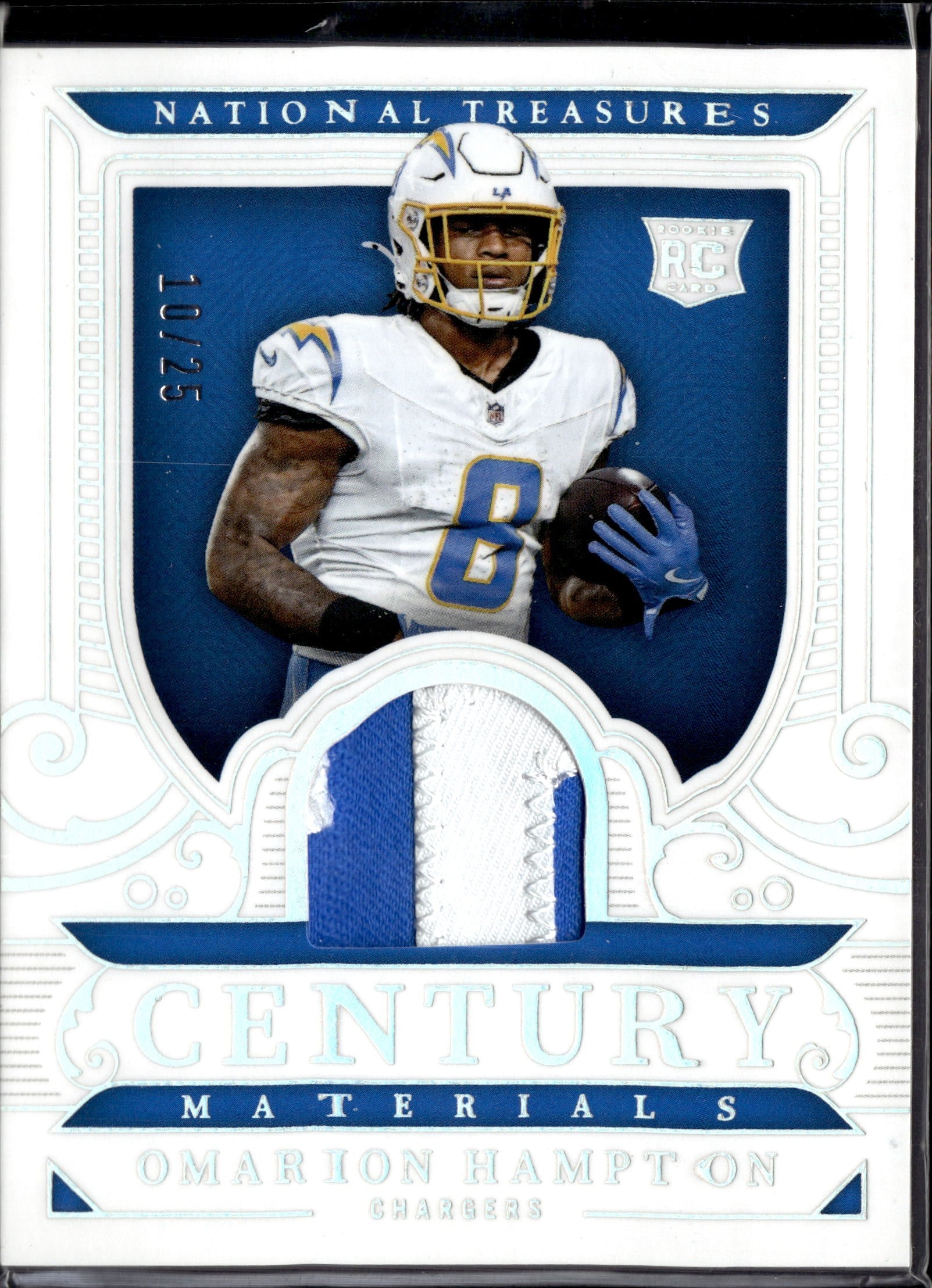 2025 Panini National Treasures Omarion Hampton Century Materials 10/25