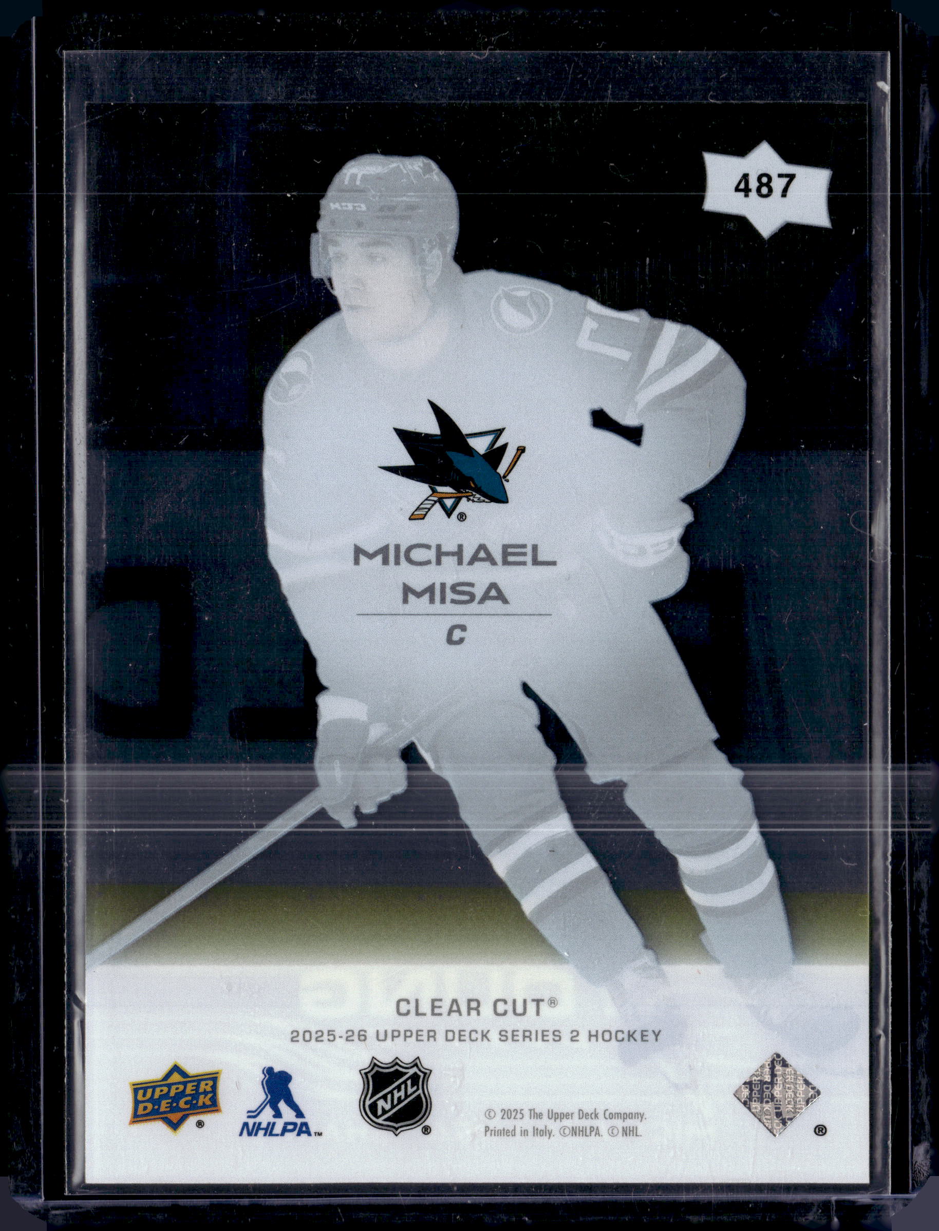 2025-26 UD Series 2 Clear Cut Young Guns Michael Misa #487