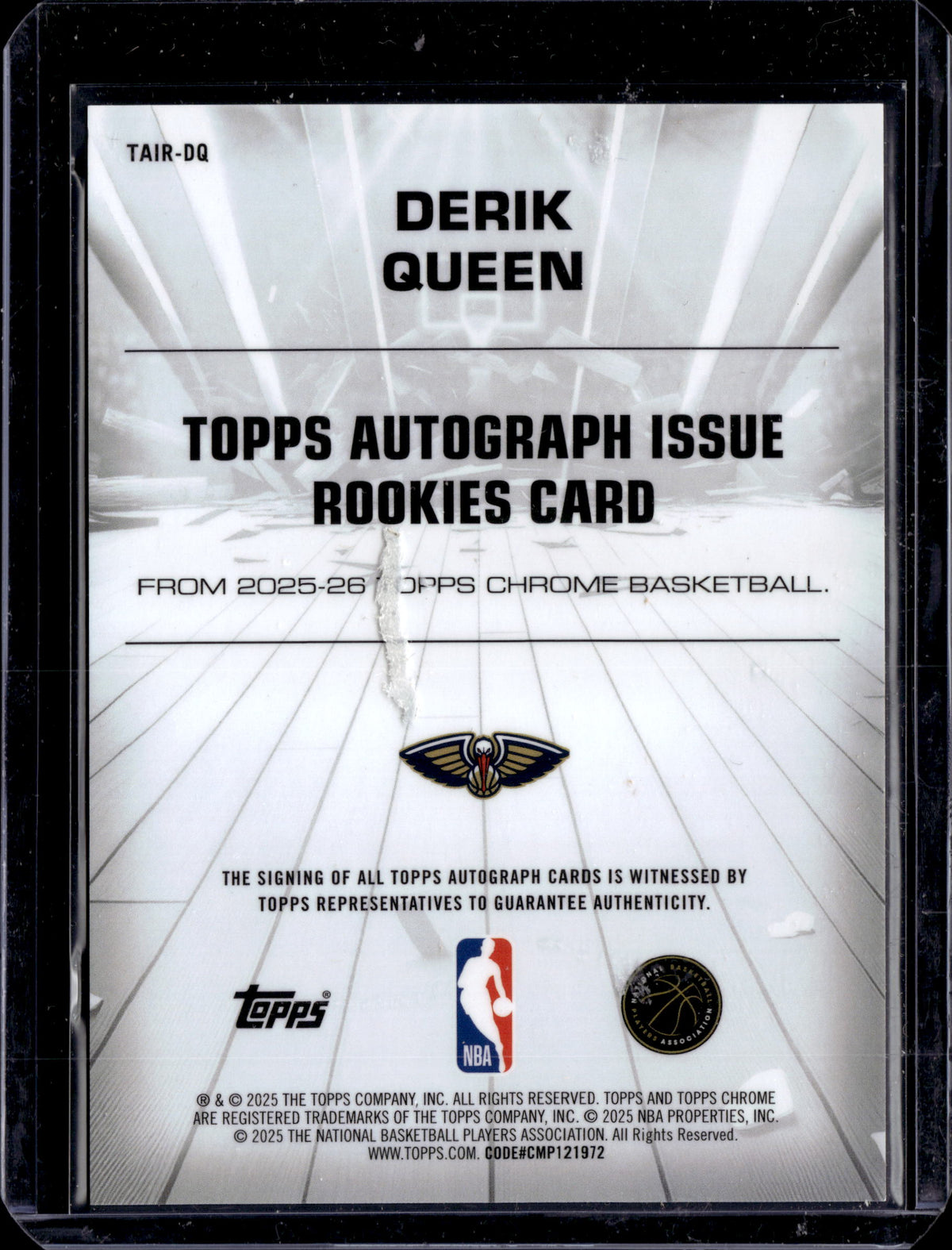 2025 Topps Chrome Derik Queen Autograph 135/150