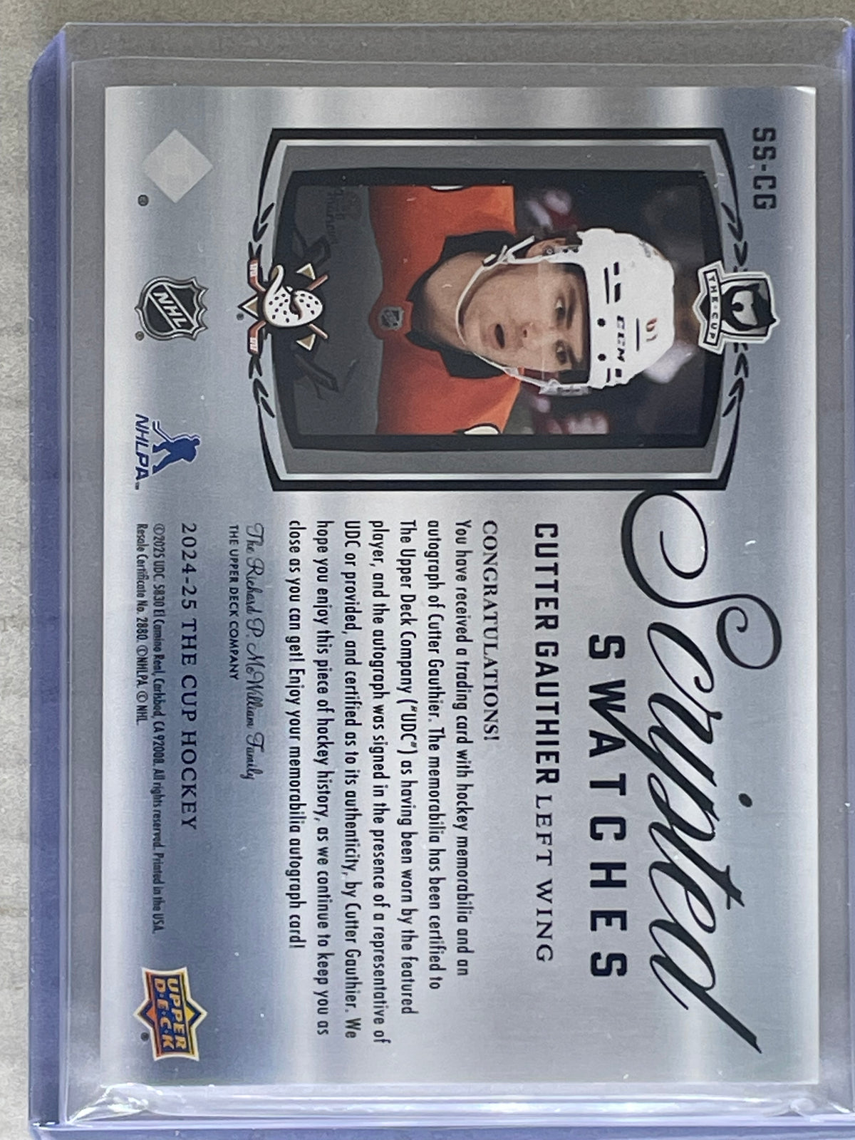 2024-25 The Cup Scripted Swatches /50 Cutter Gauthier